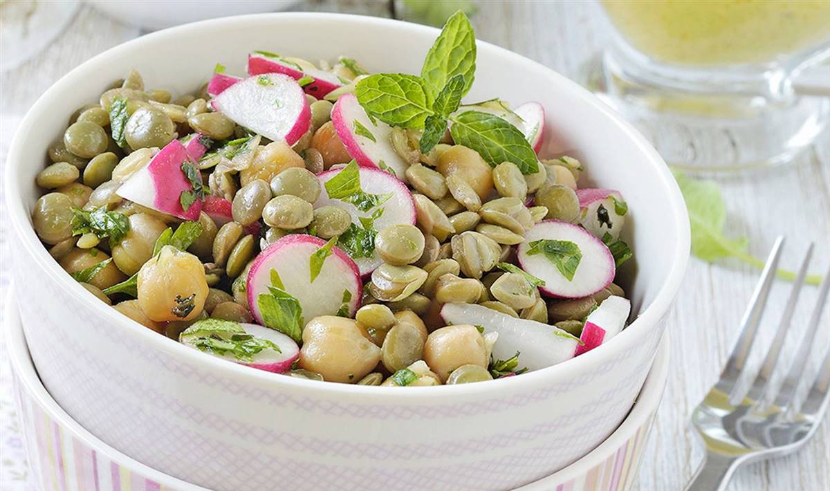 Garbanzos de bote con verduras dieta